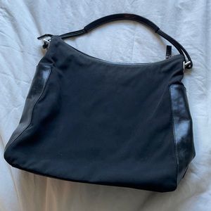 Vintage Gucci Black Leather Nylon Purse Shoulder Bag